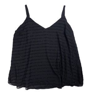 NEW Torrid Sophie Lurex Chiffon Swing Cami Top Black 90s Party Plus Size 4X